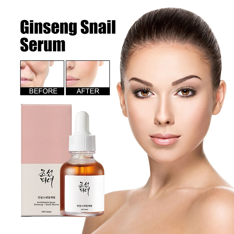 

Ginseng Face Essence Extract Water Firming Hydration Moisturizing Anti Wrinkle Repairing Bright Snail Essence Skin Care 30Ml