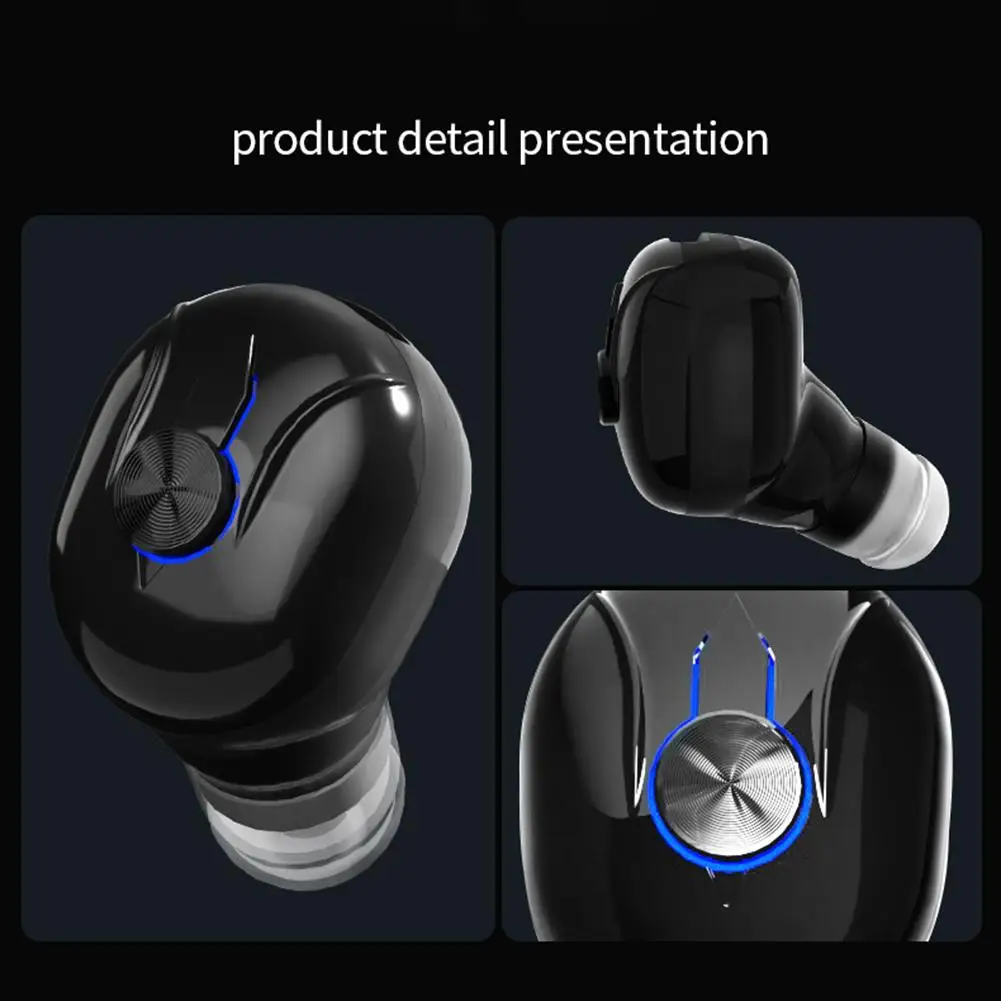 

K1 Mini Single In-Ear Mic Headphone With Microphone Handsfree Wireless Bluetooth-compatible Earphone Cd Pattern Button Earpiece