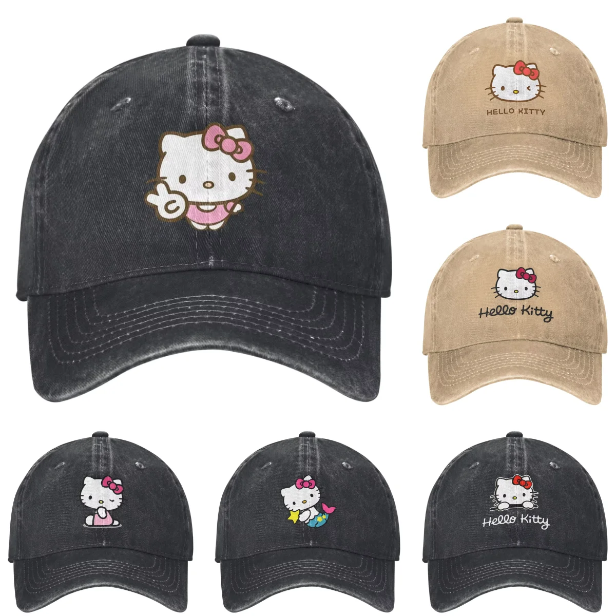 Бейсбольная кепка с рисунком Hello Kitty кавайная уличная одежда мужские и женские