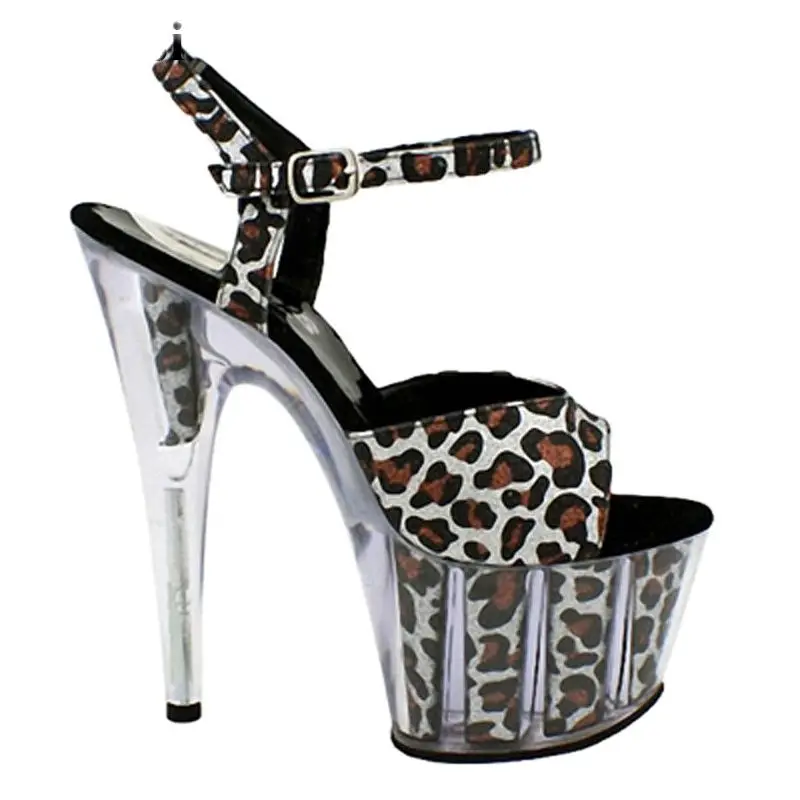 

Rncksi New Classic Crystal Sandals Leopard 15CM Sexy Super High Heel Platforms Pole Dance / Performance / Star / Model Shoes