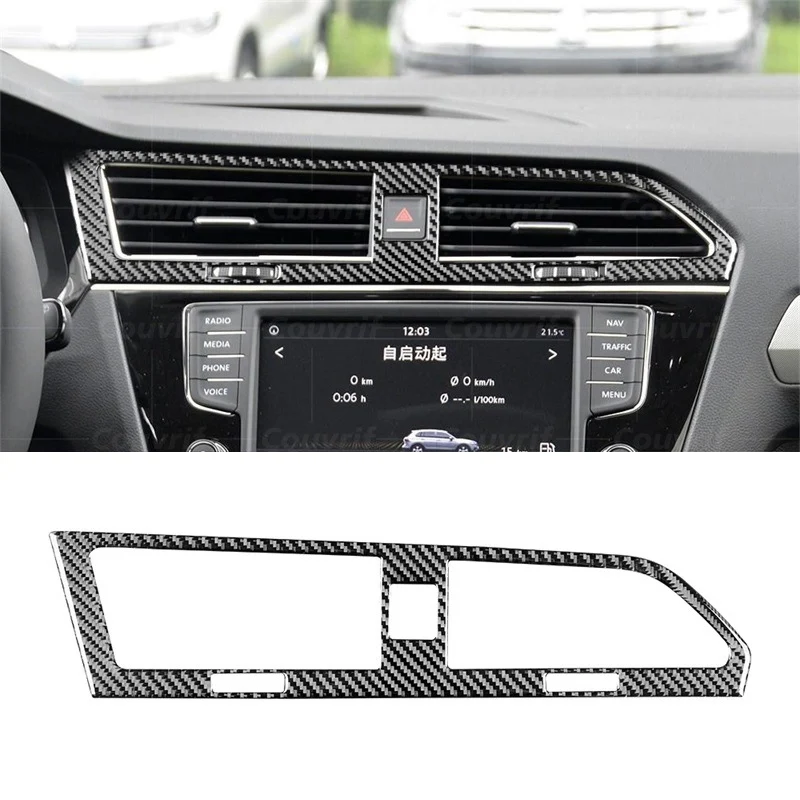 

Автомобильная крышка из углеродного волокна, центральное управление, двойная вспышка, задняя Кнопка кондиционирования воздуха, для VW Tiguan Mk2