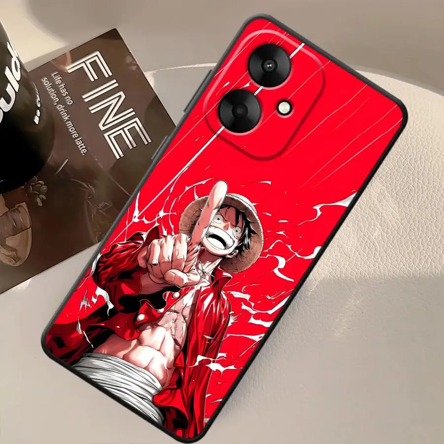 Фото Чехол для телефона Funda для Xiaomi Redmi A1 A2 Plus 12C 9A 9C K60 A5 12 K40 K50 Gaming 13C 10 9T Anime Red Luffy №3