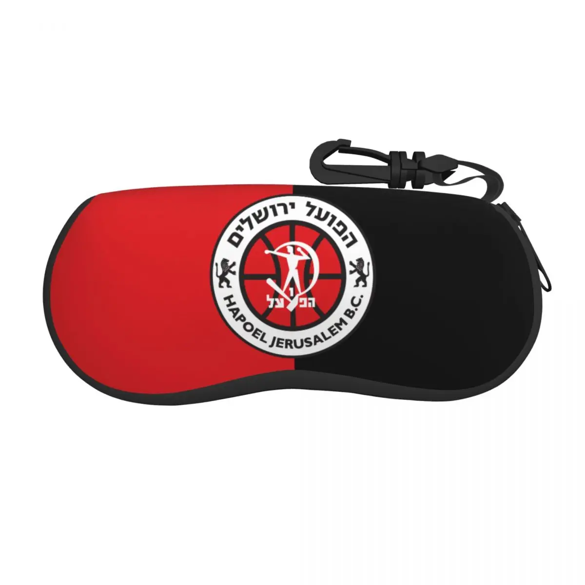 

Hapoel Jerusalem Basketball Sunglasses Soft Case Ultra Light Neoprene Zipper Eyeglass Case with Belt Clip for Men Women