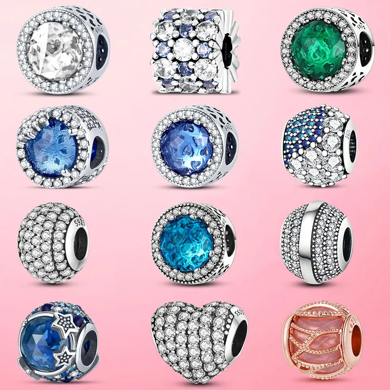 

Бусины из серебра 925 пробы с фианитами для изготовления ювелирных изделий