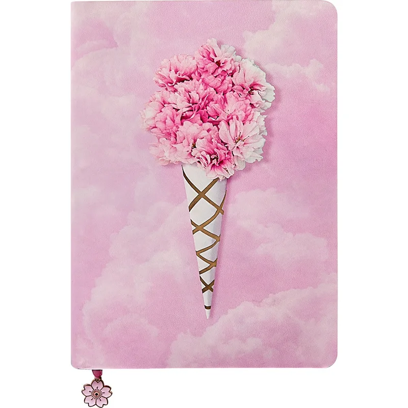 Simple Soft Leather Notepad Sky Cherry Blossom Thickened Stationery A5 Hand Account Student Diary Creative Girl Heart Notebook