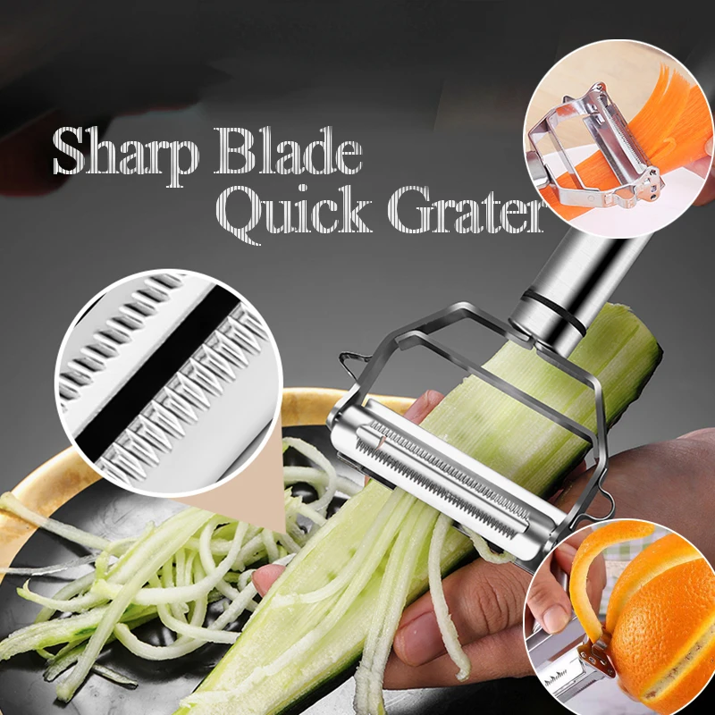

Stainless Steel Peeler Vegetable Melon Potato Carrot Cucumber Multifunction Grater Fruit Slice Home Kitchen Tool