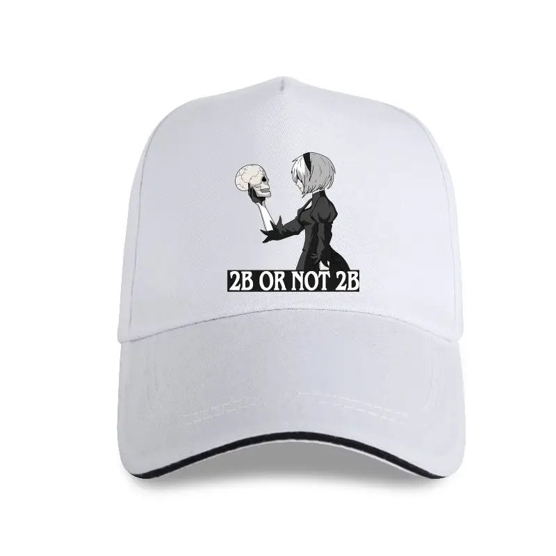 

new cap hat Men's NieR Automata 2B Or Not 2B YoRHa 2B Game Pure Cotton Tops Funny Baseball Cap Round Neck Gift Idea