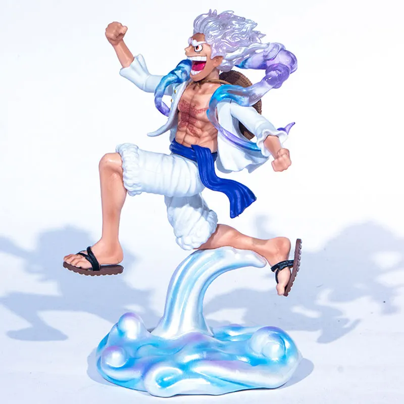

One Piece Sun God Nika Fifth Gear Luffy Action Figure Squatting Second Gear Fruit Awakening White Hair Anime Model Ornament Gift