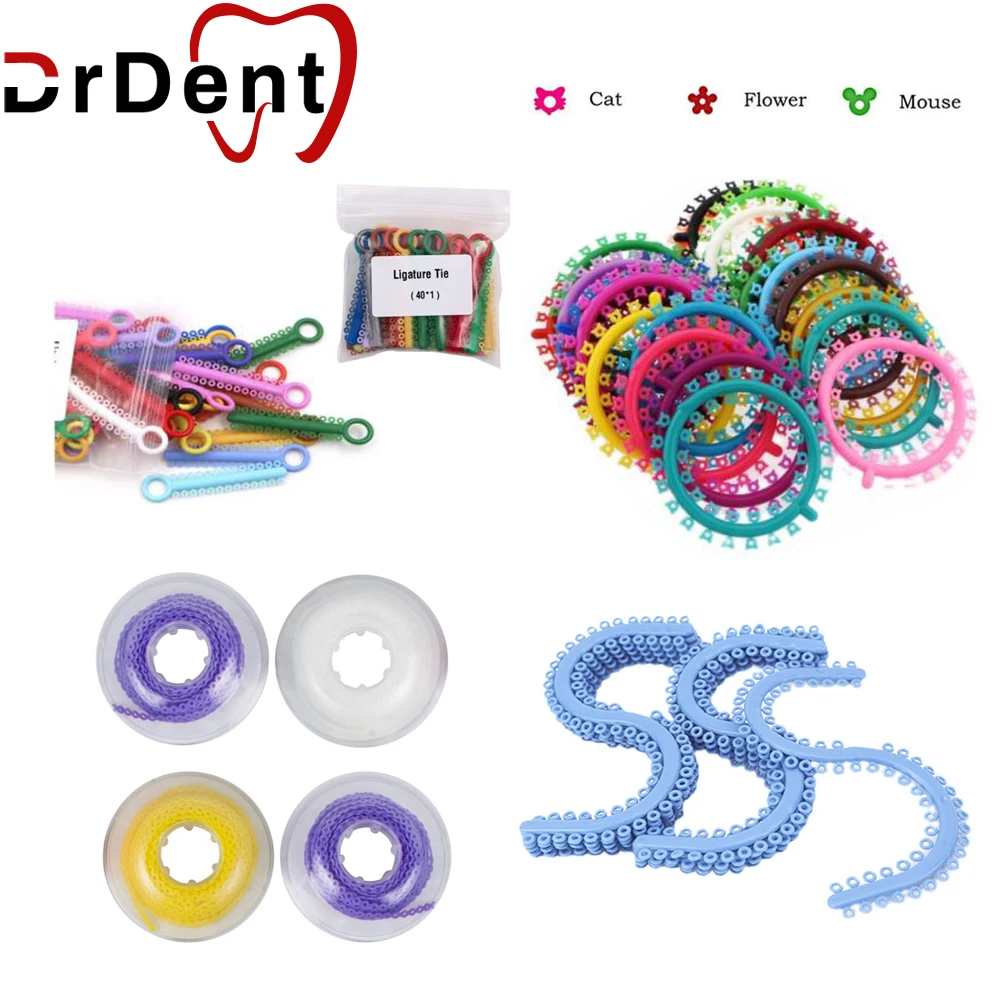 

Dental Orthodontic Elastic Ultra Power Chain Separator Elastomeric Ligature Ties Cartoon Flower Ligature Ties Rubber Ortodoncia