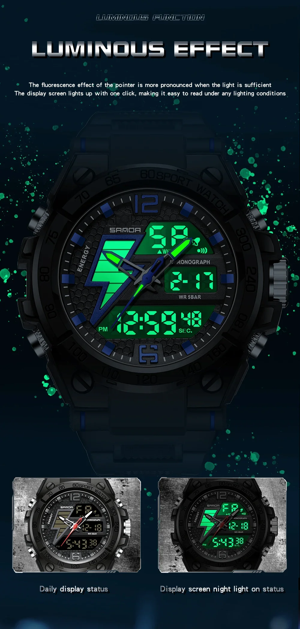 SANDA военные водонепроницаемые мужские часы спортивные электронные кварцевые