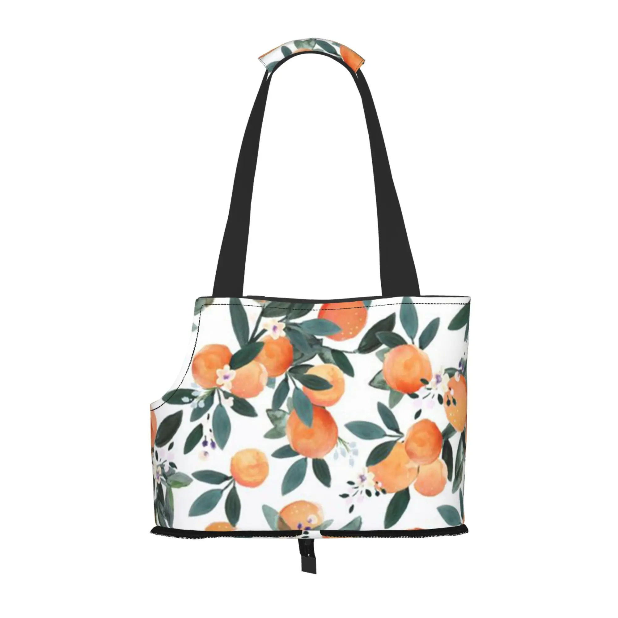 

Clementine Oranges Dog Purse Carrier with Pocket and Safety Tether,Soft-Sided Dog Carrier for Pet Outdoor Shopping Tote Bag