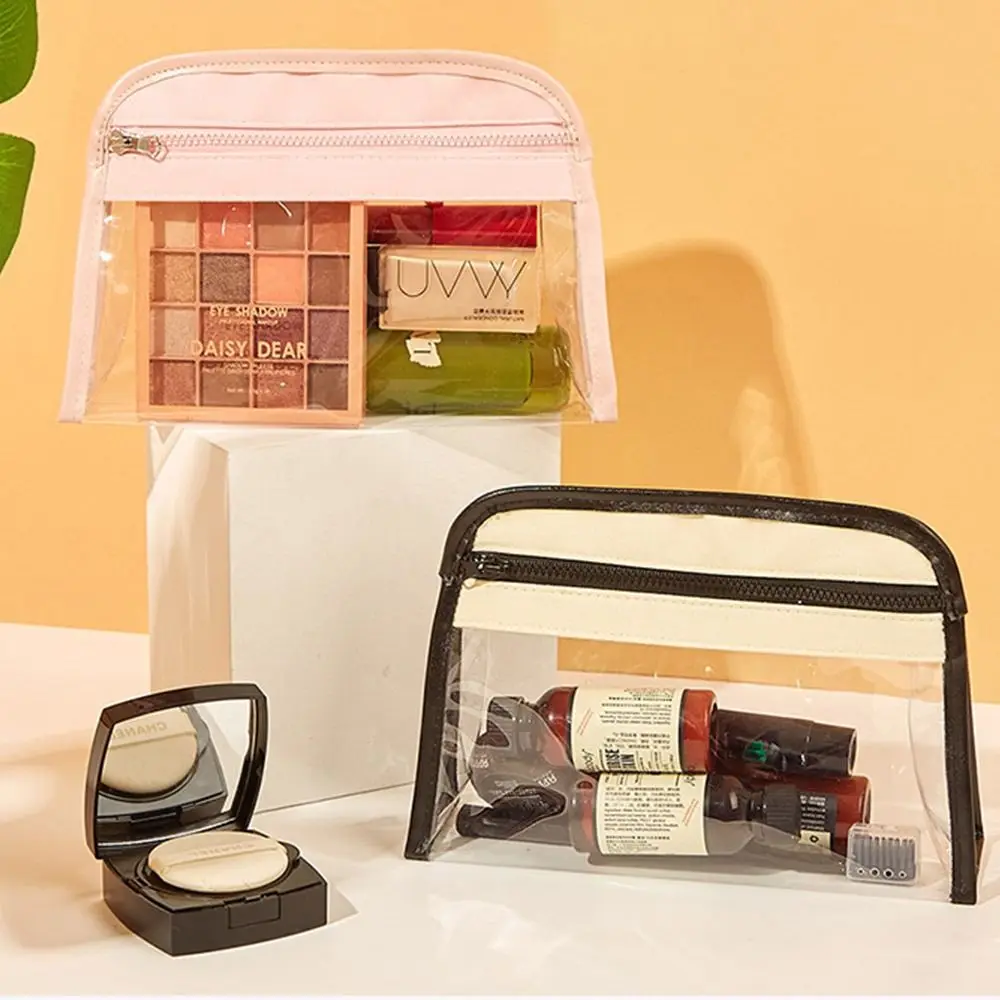 

Toiletry Bag Cloth Patchwork Makeup Organizer Wash Pouch Storage Bag Makeup Case Transparent Cosmetic Bag Bath Storage