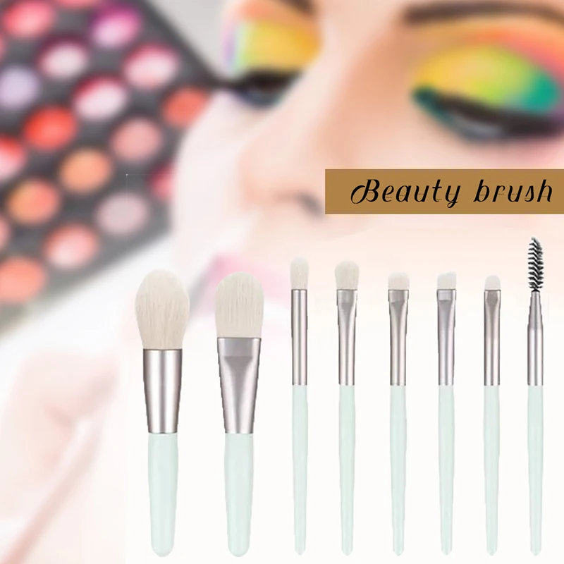 

Makeup Brushes Set 8PCS Travel Portable Soft Hair Mini Size Eyeshadow Brush Professional Loose Powder Foundation Kit For Face
