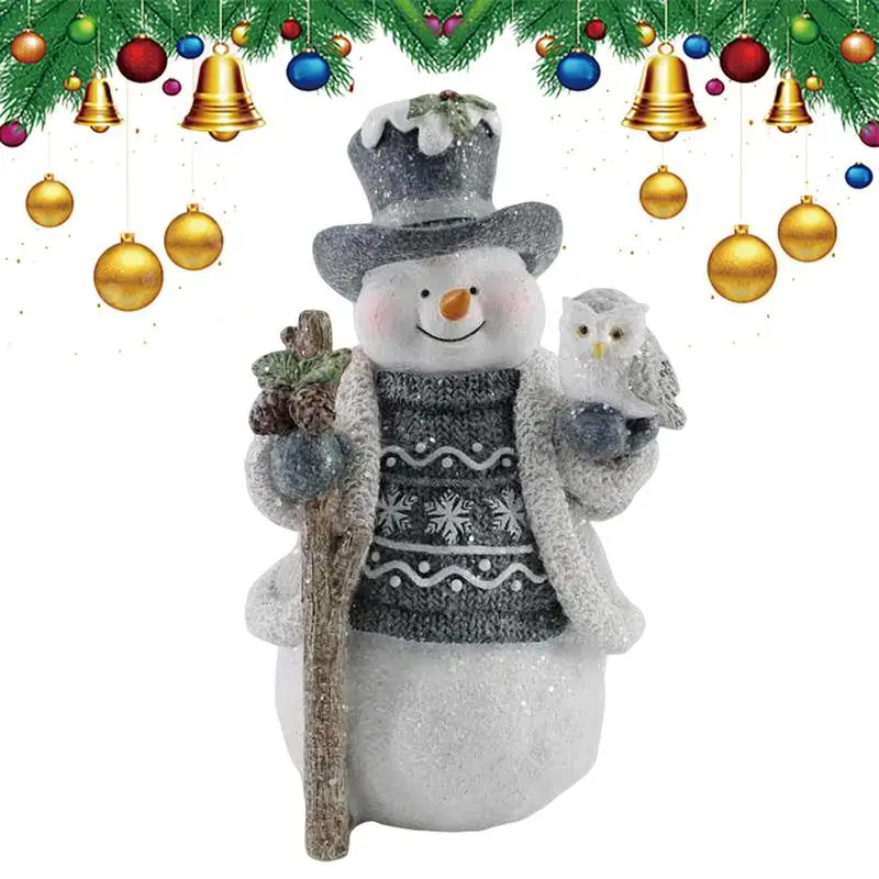 

Snowman Figurines Christmas Snowman Christmas Decorations Holiday Winter Snowman Statue Figurine For Table Fireplace And Shelf