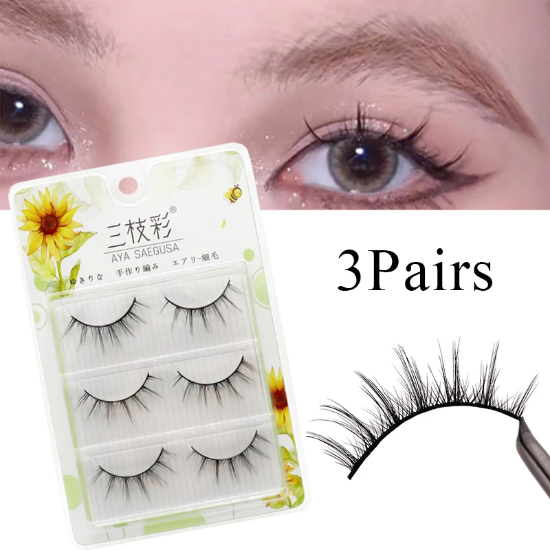 

3D Manga False Eyelashes Cross Cluster Little Devil Cosplay European Style Artificial Eyelashes Lash Extension Daily Makeup