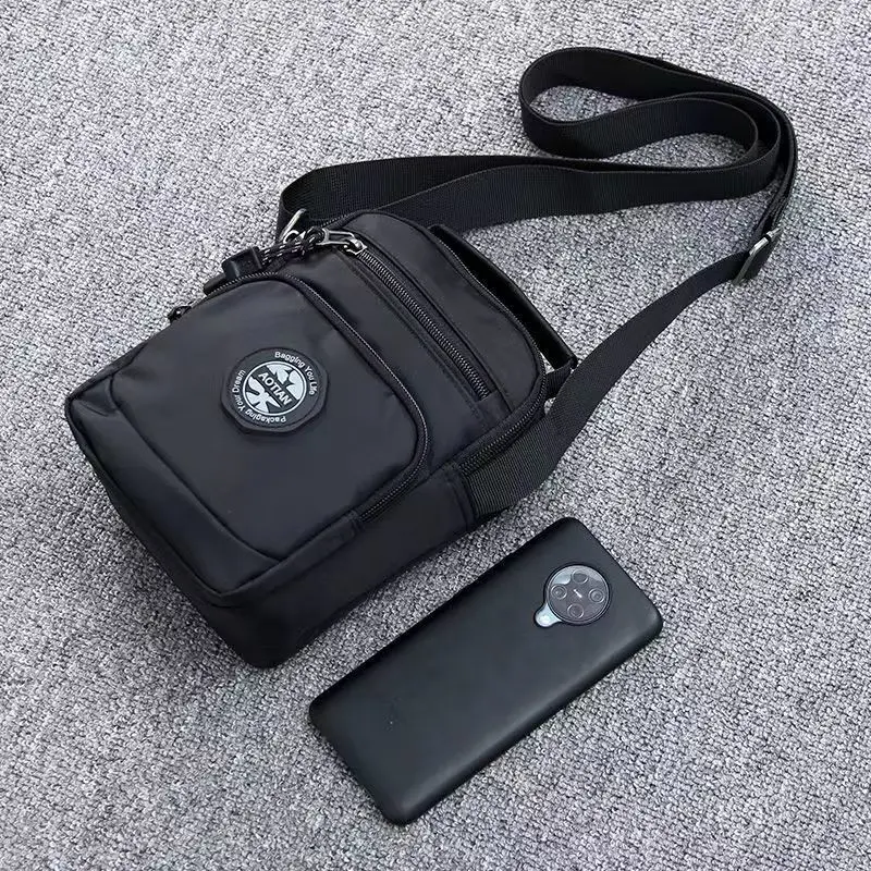 Trendy Men's Multi-Functional Waterproof Crossbody Handbag Mini Travelling Sports Outdoor Crossbody Sling Shoulder Bag