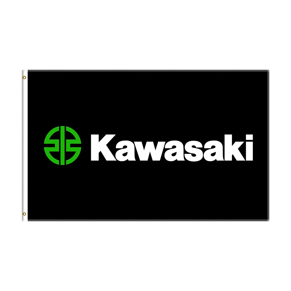 

3x5Ft Kawasakis Flag Racing Motorcycle Printed Banner For Decor 1