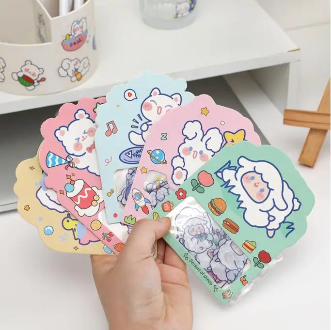 

50 pack/lot Cartoon Animal PET Stickers Cute Cat Rabbit Decorative Stationery Sticker Scrapbooking DIY Diary Label wholesale