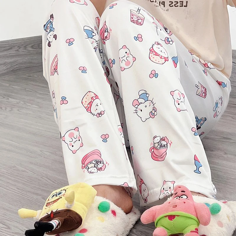

Hello Kitty Sanrio Long Pants Kawaii Cartoon Cinnamoroll Cute Spring Autumn Go Out Home Clothes Nightwear Toys Girls Gifts