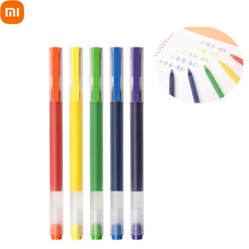 

NEW Xiaomi Mijia Super Durable Colorful Writing Sign Pen 5 Colors Mi Pen 0.5mm Gel pen Signing Pens For School Office Drawing