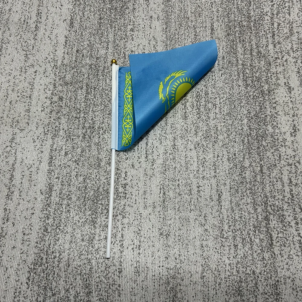 Казахстан рука махает Флаг 14x21 см полиэстер парад фестиваль баннер флаг офисная