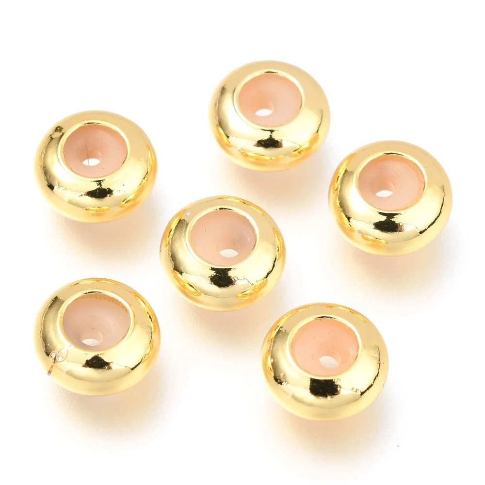 

10- 200PC Spacers Beads 4 Sizes 18K Gold Plated Brass Cornerless Metal Beads for Bracelet Necklace Jewelry Making