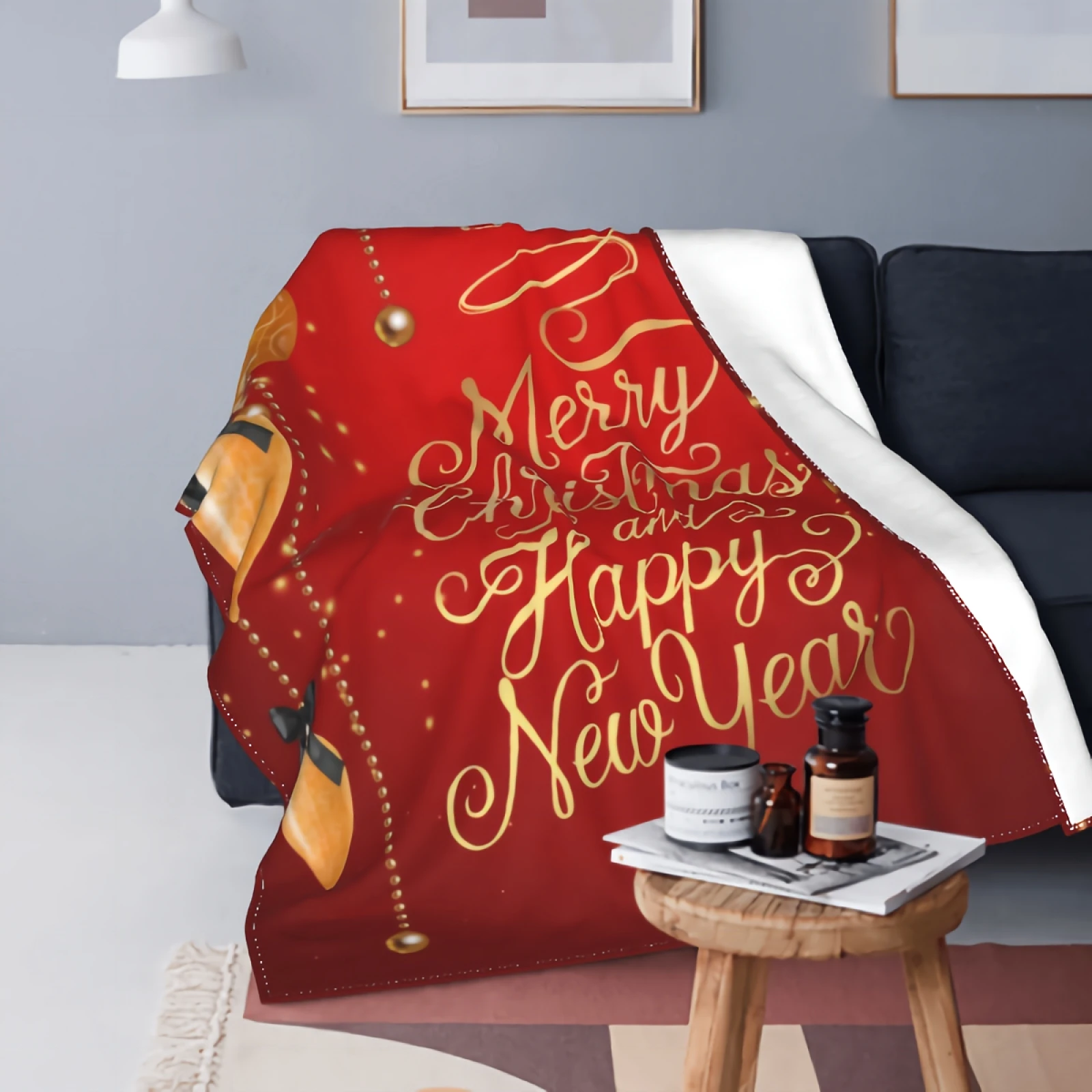 

Merry ChristmasSherpa Throw Blanket for christmas gifts Home Decor Super Soft Breathable cozy Warmth Plush 80"x60"