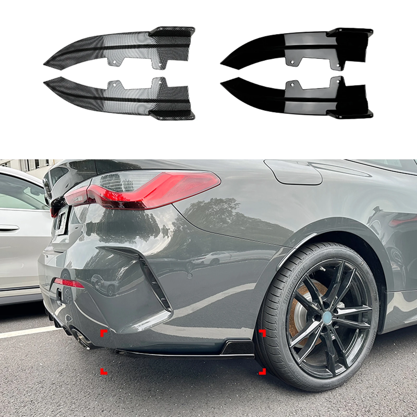 

Задний бампер, боковая угловая крышка, спойлер для BMW 4 серии G22 G23 425i 430i 430i M440i, 2-дверный M Sport 2020-2024, защита сплиттера