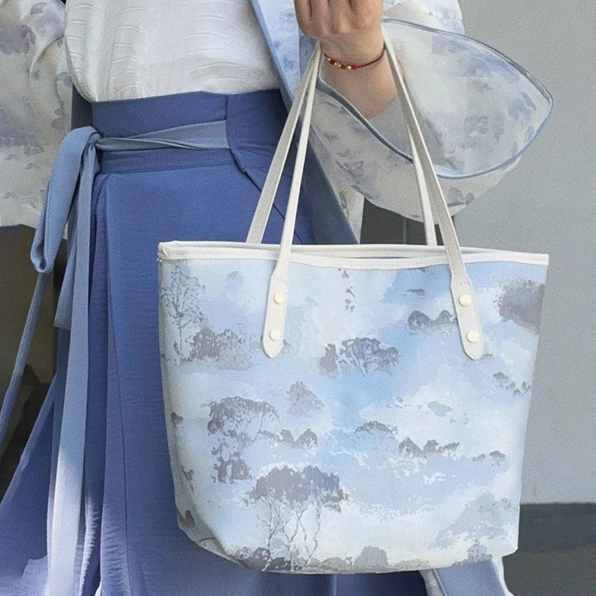 Китайские сумки-тоуты Hanfu жаккардовый дорожный рюкзак ранцы для