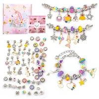 dazzling colorful crystal beaded bracelet diy childrens jewelry unicorn cute gift box set