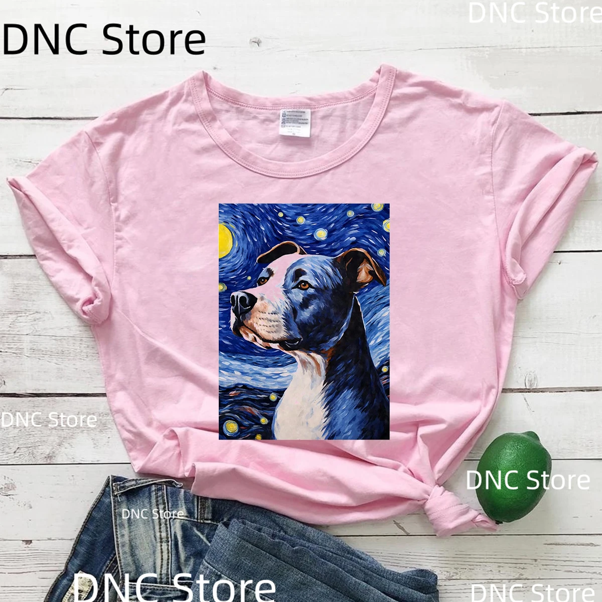 Женская футболка с принтом немецкой овчарки Ван Гога