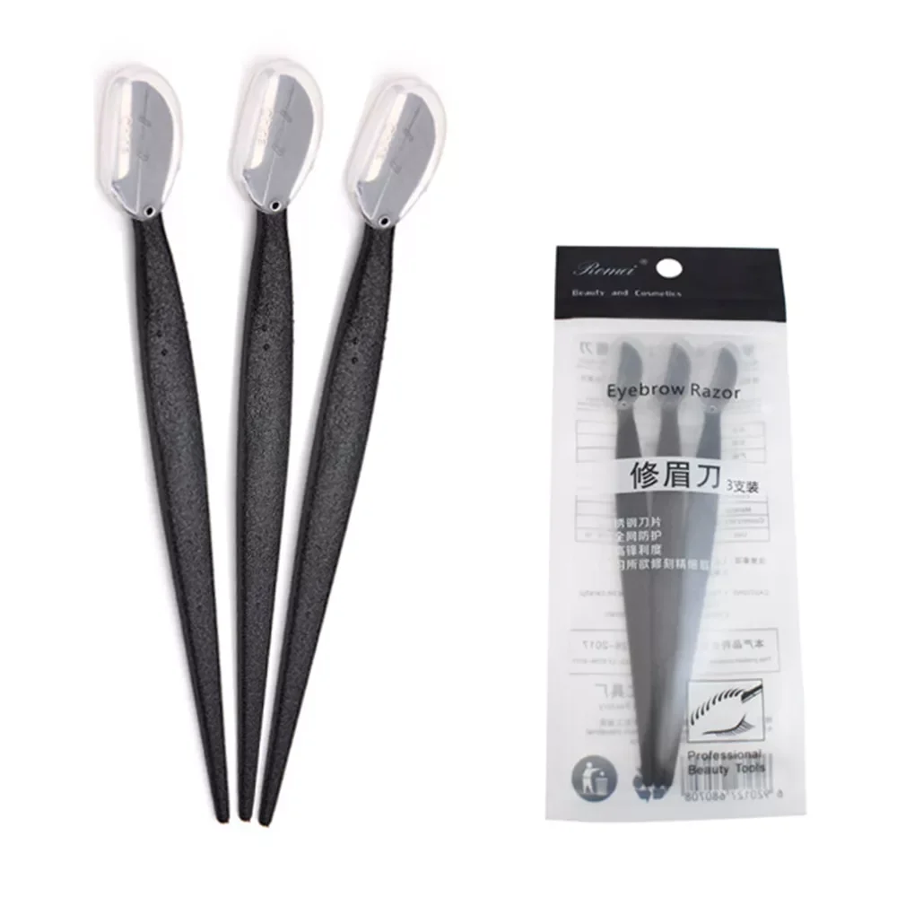 

NEW2023 3pcs/set Eyebrow Razor Facial Hair Remover Eyebrow Trimmer Makeup Knife Shaper For Women Razor With Cap Eyebrow Knife Br