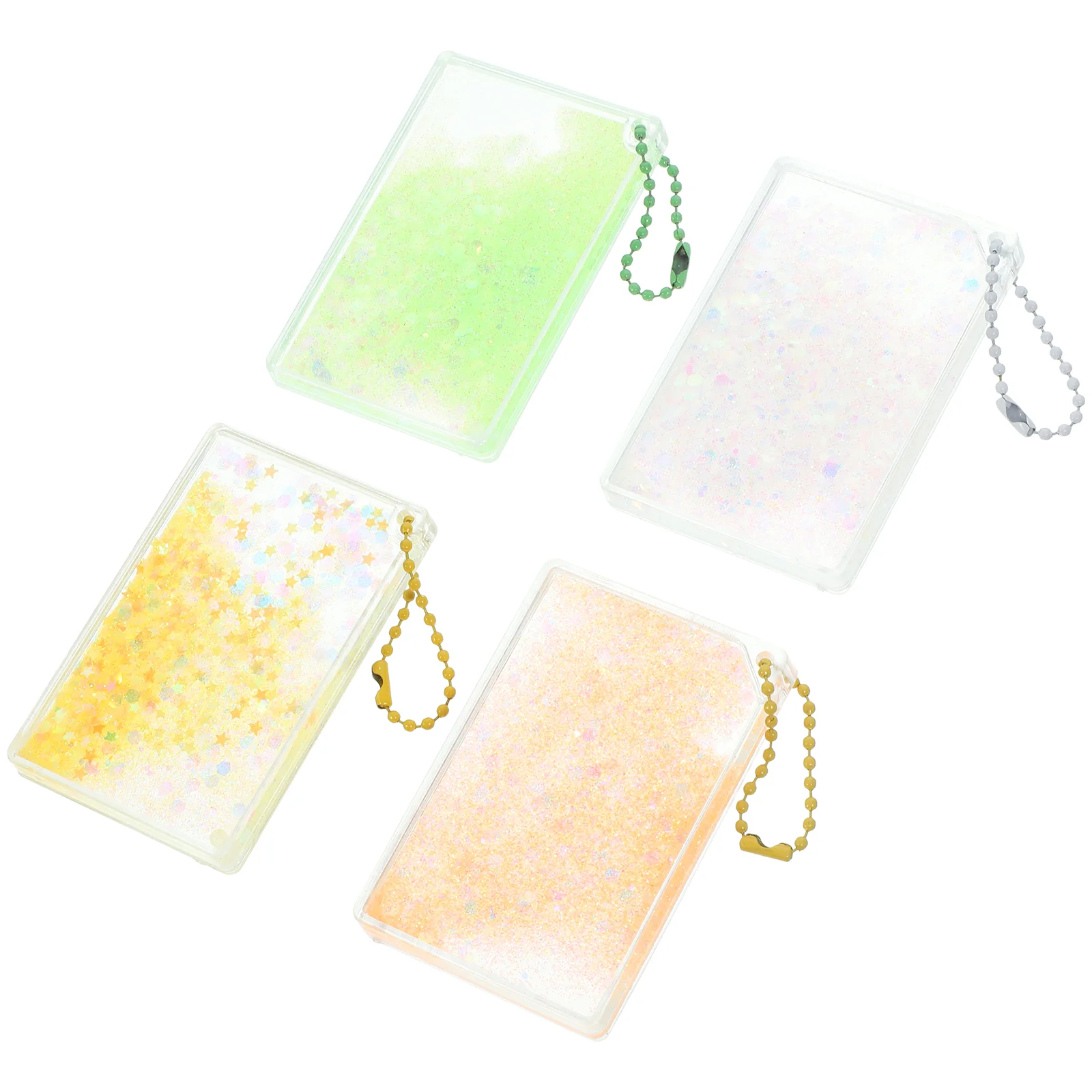 

4 Pcs Cards Protectors Keychain Protective Covers Anti-scratch Accessories Standard Trading Sleeves Holder