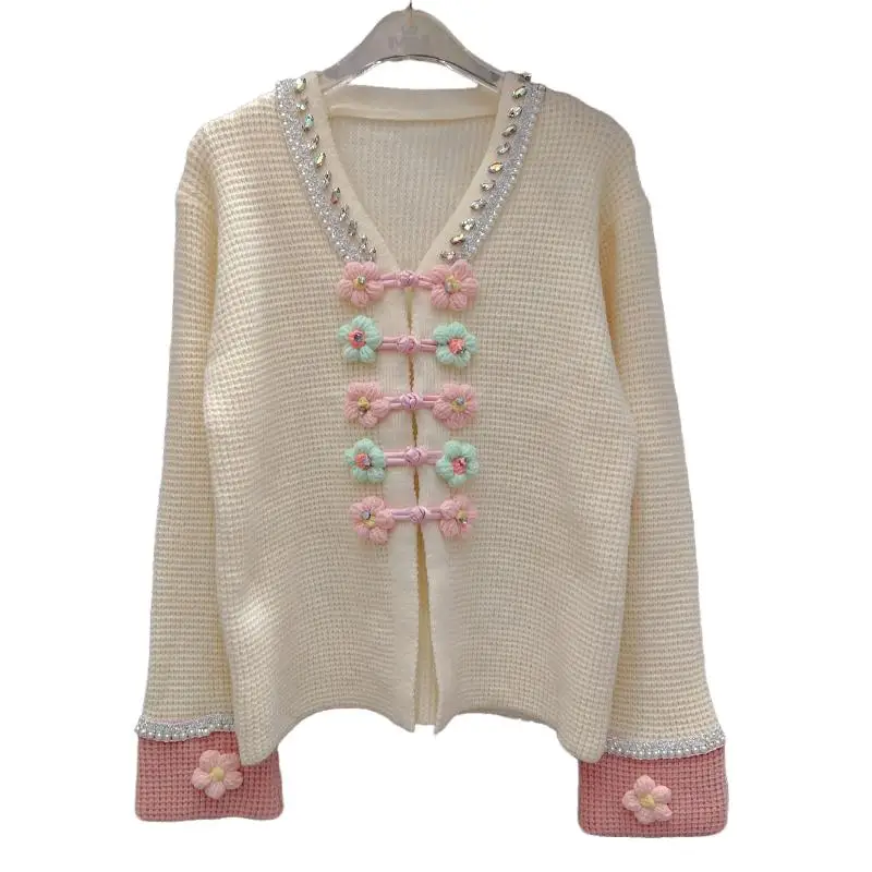 Neploe Minority женские топы с 3D украшением и бисером в китайском стиле бриллиантами