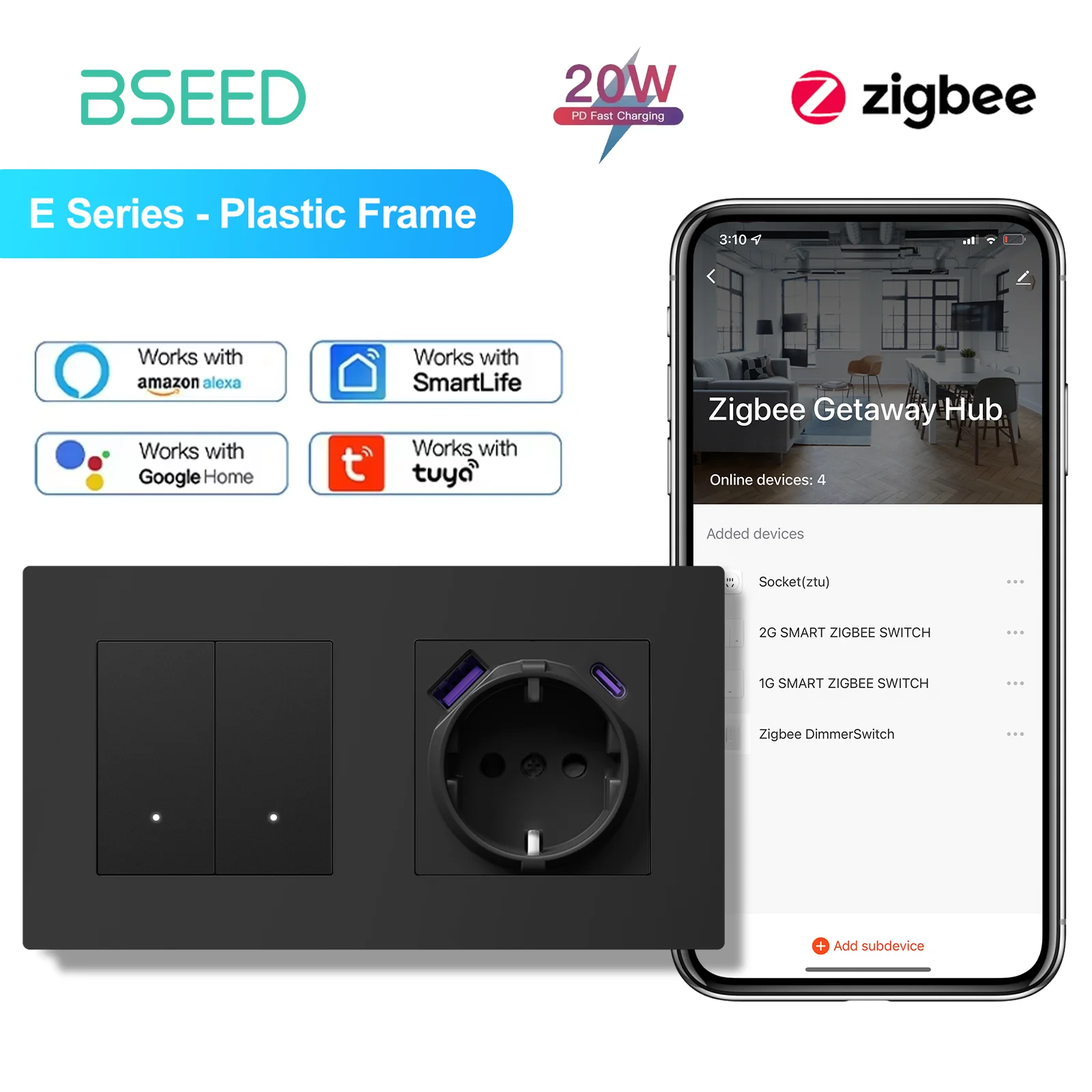 

Умный выключатель BSEED Zigbee 1/2/3 Way
