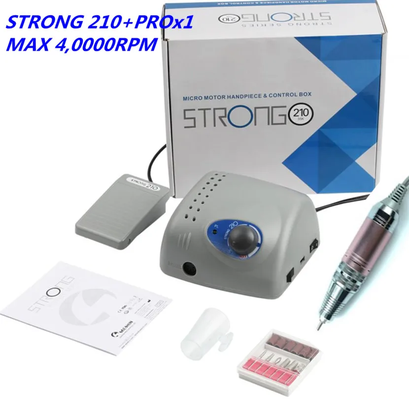 STRONG 210 PRO X1 Handpiece 40000RPM Micromotor Polishing electric nail drill manicure machine
