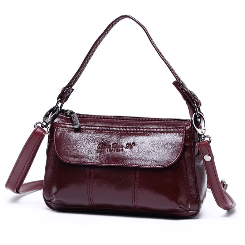 

Women's Mini Crossbody Small Bag One Shoulder Shoulder Bag Cowhide Middle Aged Women's Handbag Genuine Leather Mom's Wallet