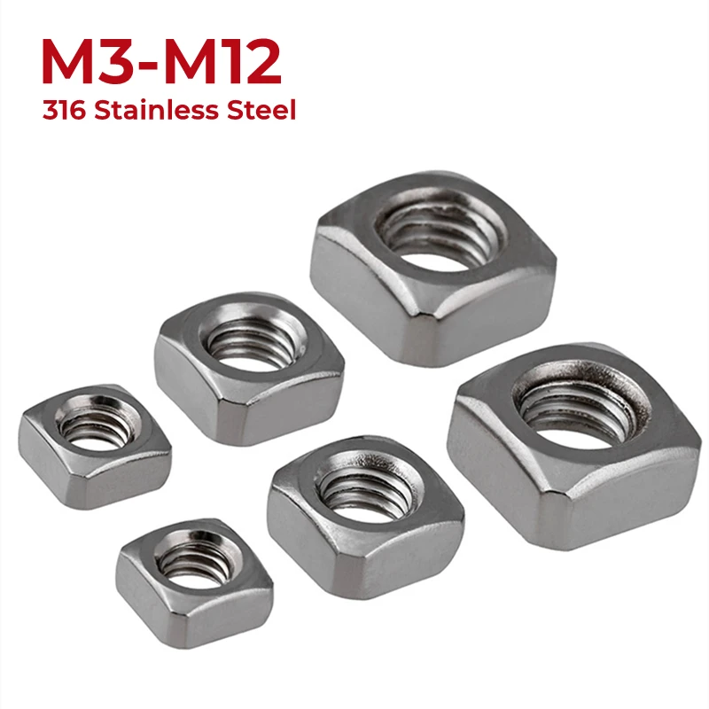 

M3 M4 M5 M6 M8 M10 M12 316 Stainless Steel Square Nuts Stainless Steel Square Nut