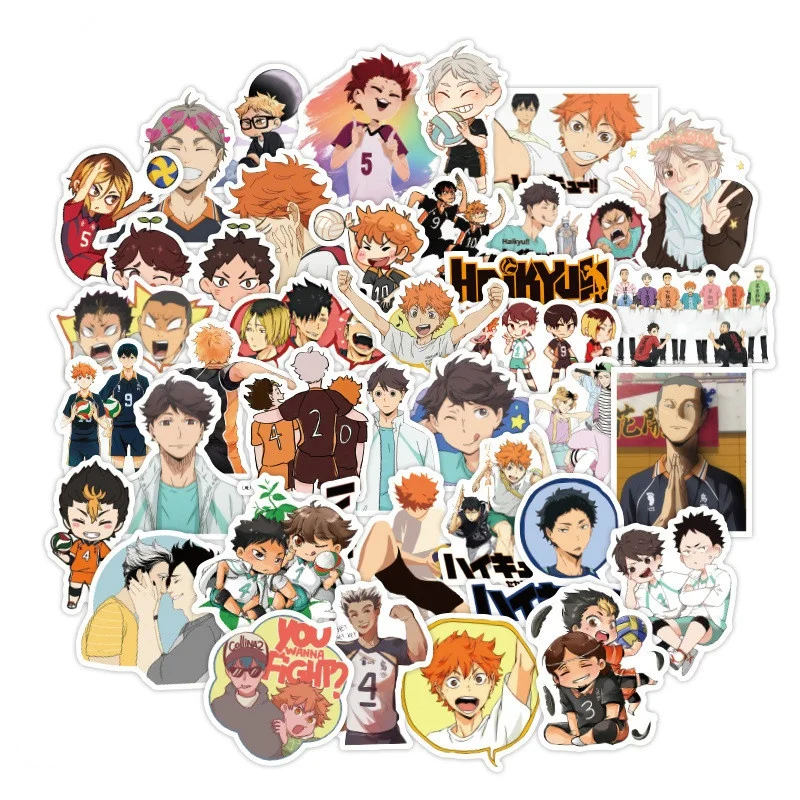 

10/50/100PCS Hot Japanese Manga Haikyuu!! Stickers Hinata Shoyo Graffiti Stickers PVC Waterproof Sticker