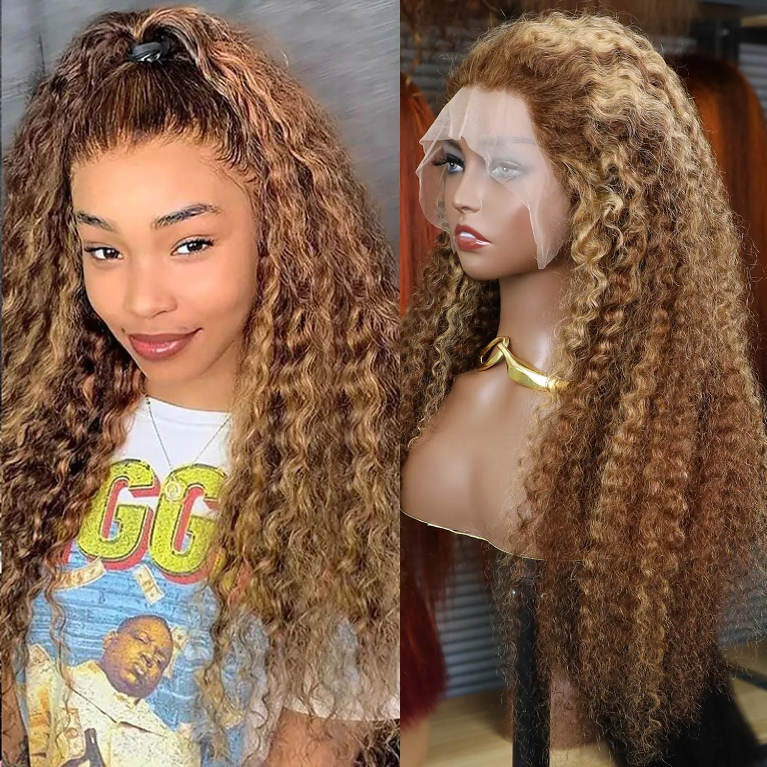 Water Wave 4/27 Highlight 13x4 13x6 Парики из натуральных волос на кружеве для женщин