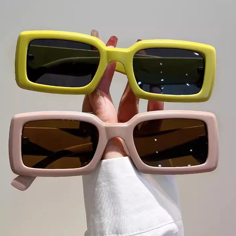 Солнечные очки в стиле ретро для мужчин и женщин небольшие прямоугольные