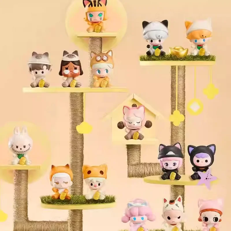 Bean Lucky Cat Series мини-кукла слепая сумка милая аниме-фигурка Labubu Skullpanda Dimoo настольные