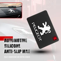 auto logo dashboard anti slip silicone pad non slip phone stand mats accessories for peugeot 206 307 308 3008 207 208 407 508