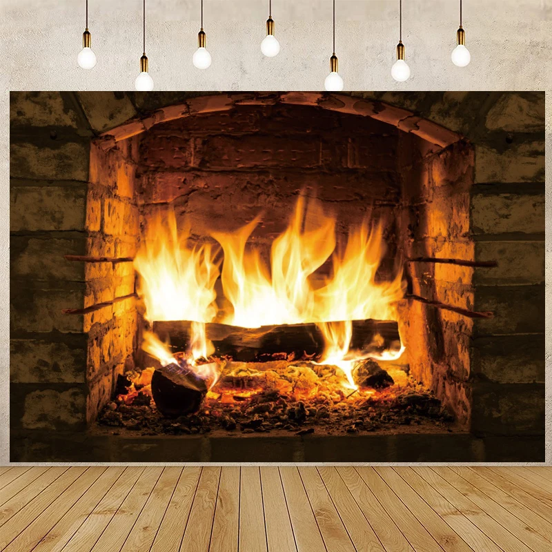 

Виниловый фон для фотосъемки в стиле ретро с изображением каменных огненных пород и рождественских декораций