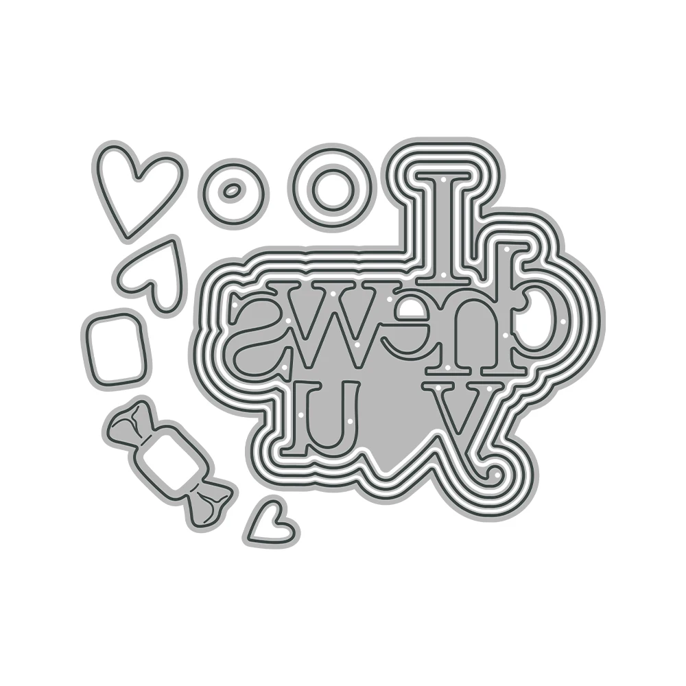 MangoCraft I Chews You Вырубные штампы Love Heart День святого Валентина DIY Товары для