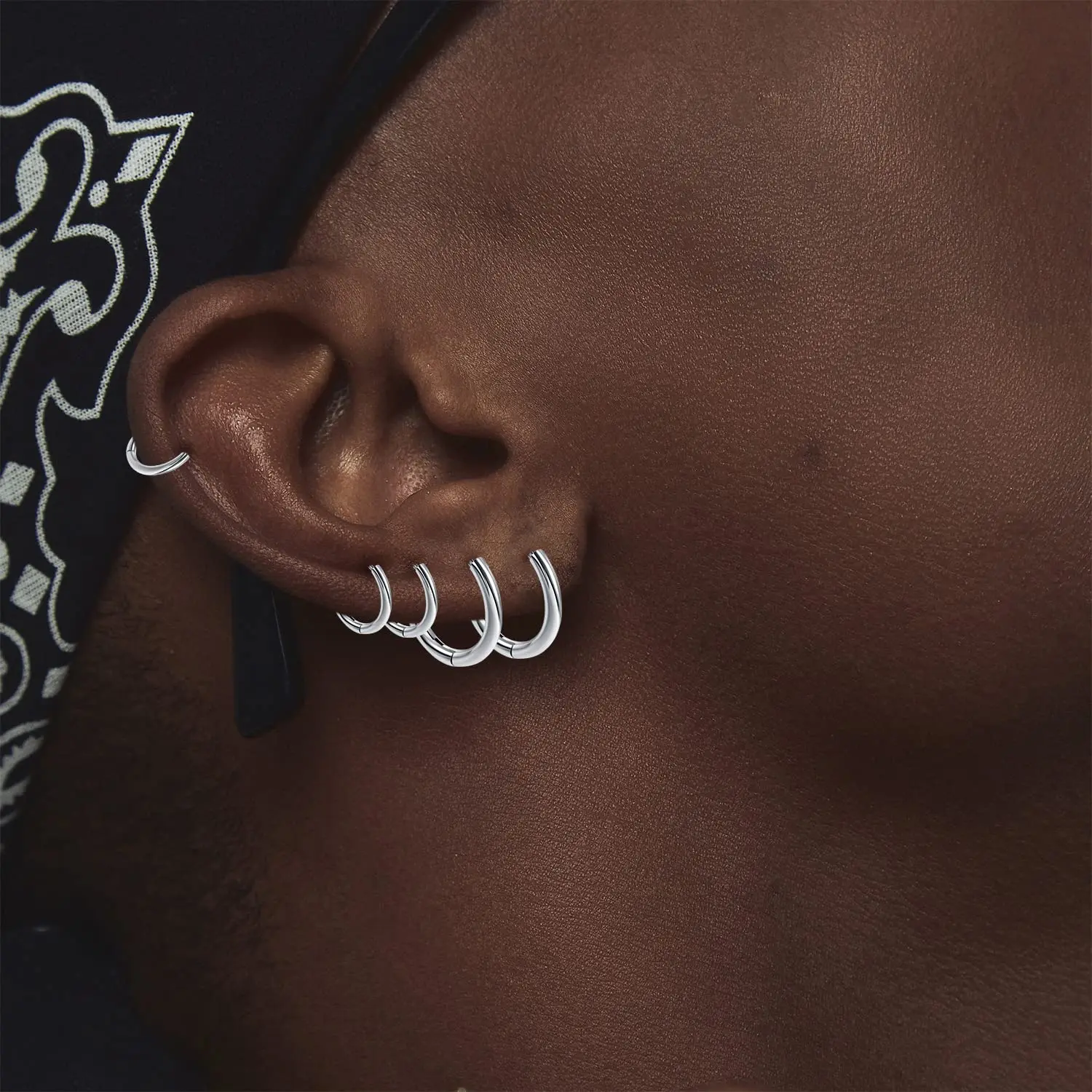 Серьги-кольца Huggie из нержавеющей стали 3-5 пар