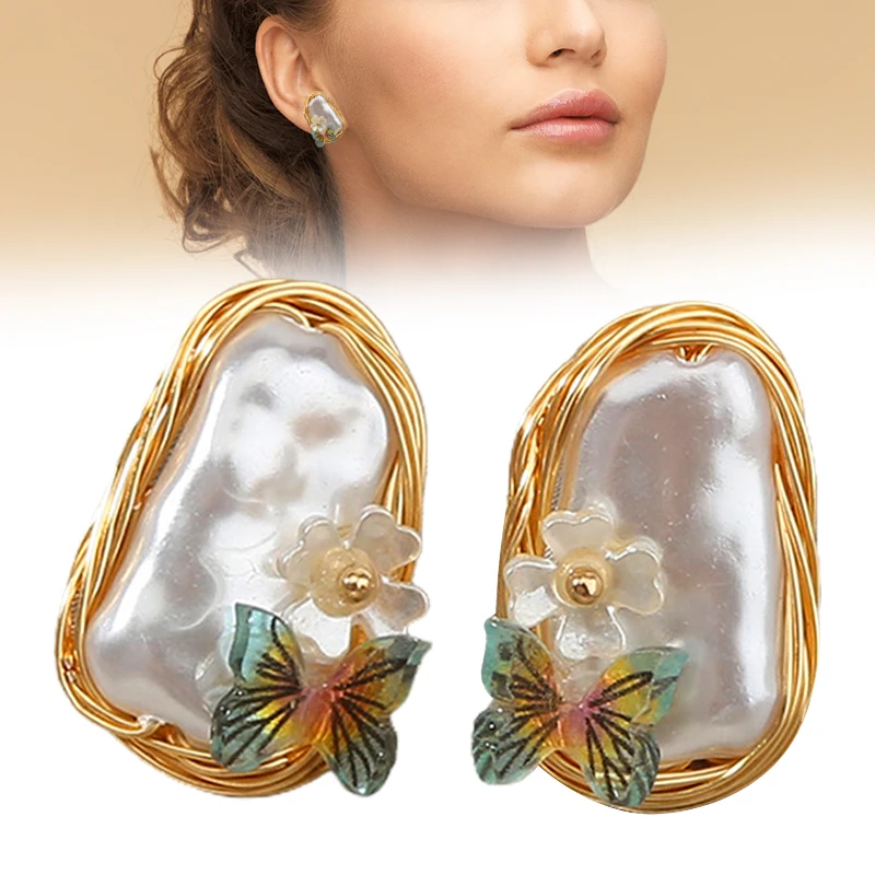 

Simple Copper Women Retro Drop Earrings Lady Stylish Silver Inlaid Dangle Earrings AUG889