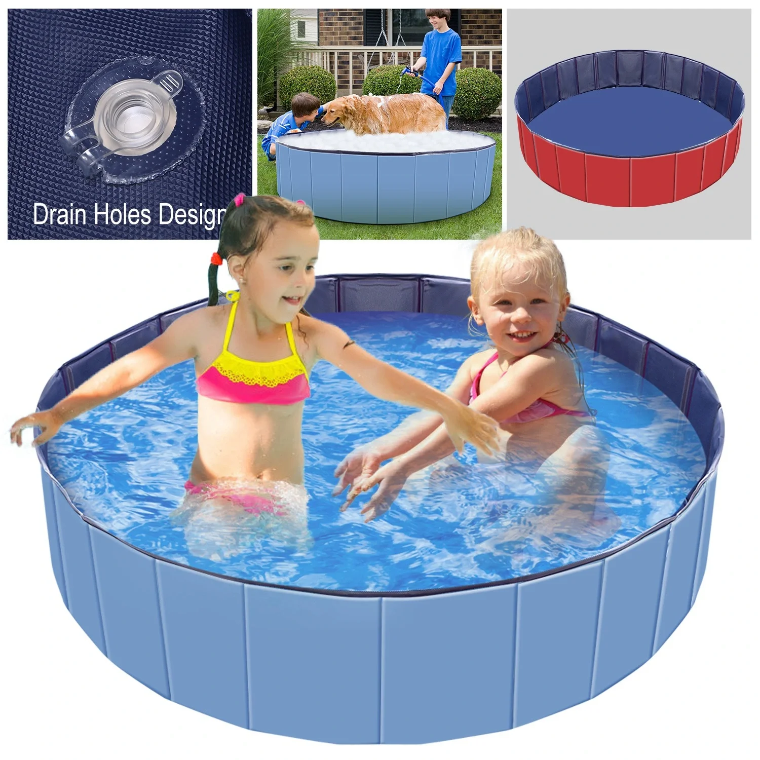 

Foldable Pet Swimming Pool PVC Kiddie Baby Dog Swim Pool Bathing Tub Playmat Kids Pools