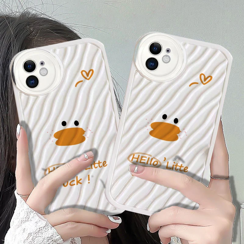 

Water Ripple Little Bear Duck Phone Case For iPhone 14 13 12 11 Pro Max Mini XS Max X XR 7 8 Plus SE2 SE3 Protection Back Cover