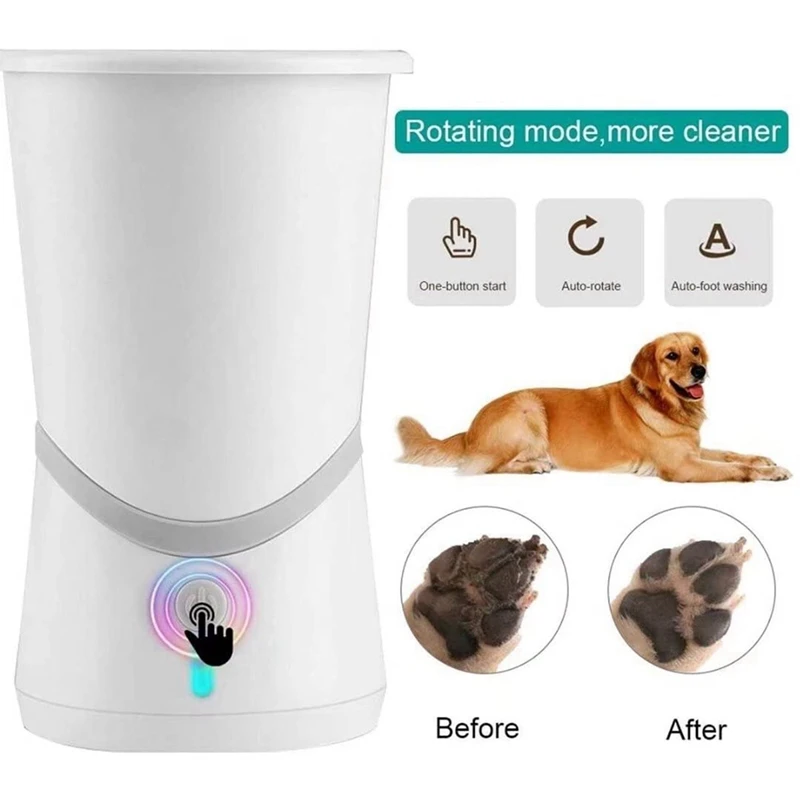 

Portable Pet Paw Washer Cup USB Charging Pet Grooming Brush With Silicone Bristle Fit For Cats Dog